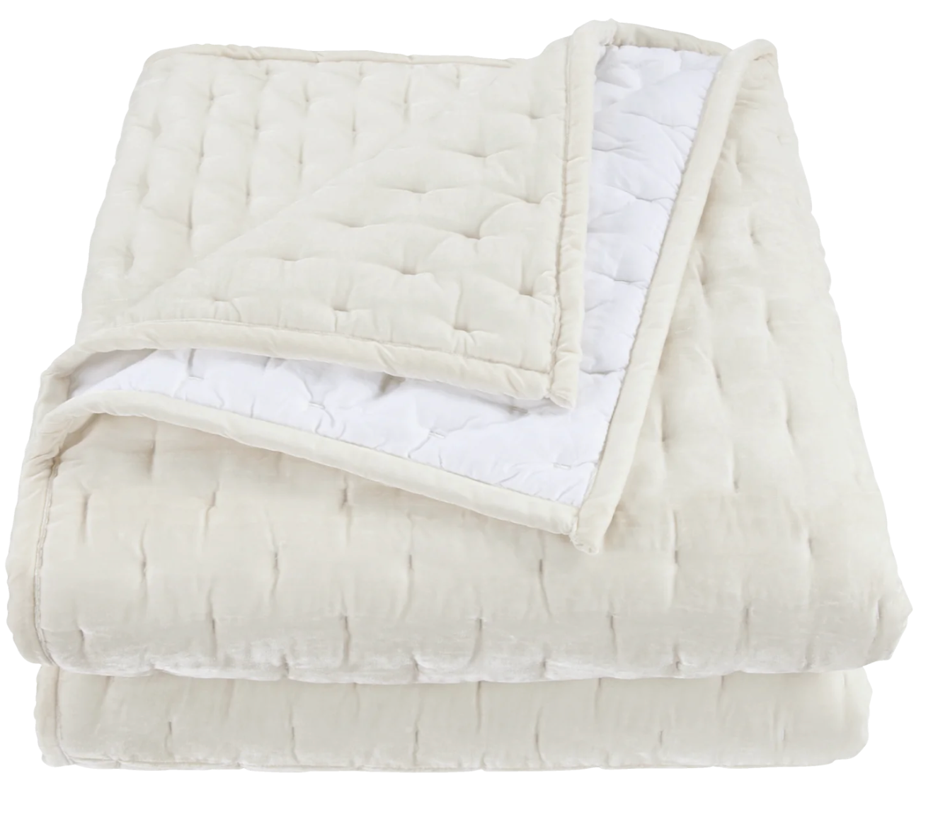 Stella Faux Silk Velvet Quilt- Stone