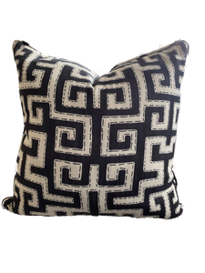 Black & Cream Geometric Pillow - Ruby and Company