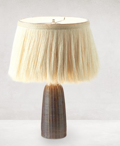 Sisa Table Lamp- Earthtone Striped Ceramic
