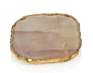 Agate Marble Glass Coaster- Pink Tone