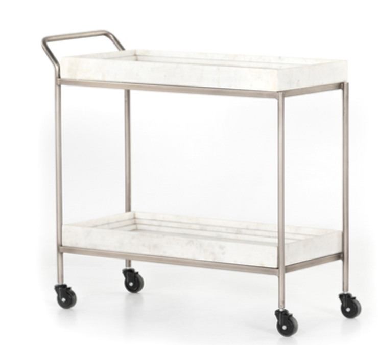 Corso Bar Cart- White Marble