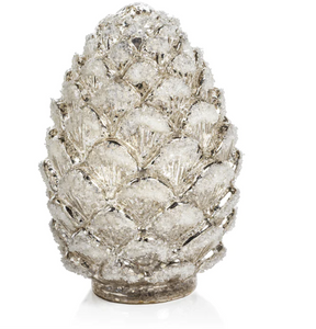 LED Silver and Glitter Pine Cone