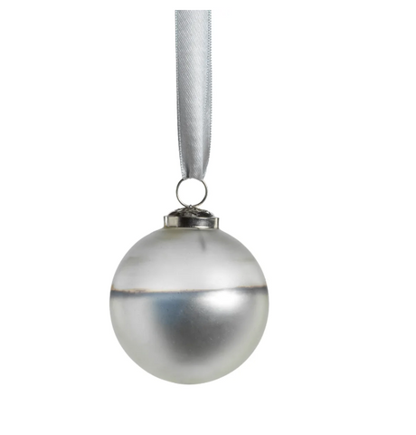 Ombre Glass Ornament - Matt Silver - Medium