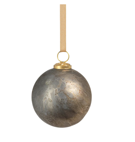 Rustic Metallic Ornament - Silver - Medium