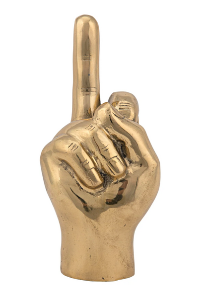 The Finger, Brass Sculpture
