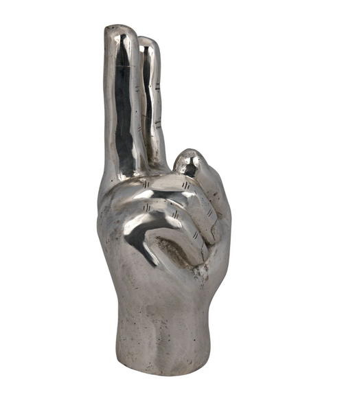 Peace Sign, Silver Sculpture