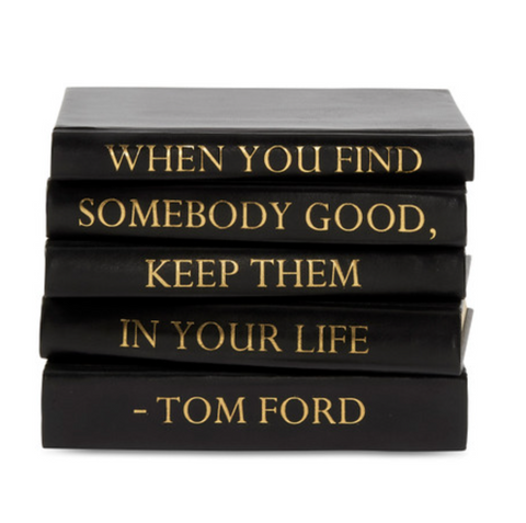 5 Vol- Tom Ford Quote Black Leather Books