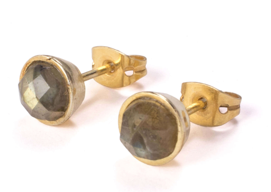 April Earrings Labradorite (Gold)