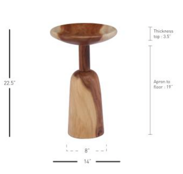 Kawhi KD Trembesi Side Table- Natural