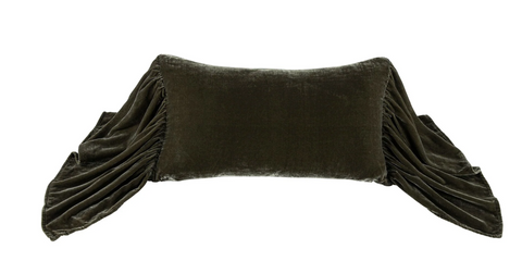 Stella Fern Green Faux Silk Velvet Pillow