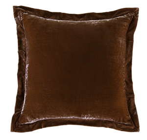 Stella Copper Brown Faux Silk Velvet Euro Sham